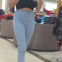 Milf with huge boobs and no bra in black crop top and tight jeans IMG_3559.JPG