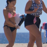 Sexy brunette girl in bikini with great tits and her friend aka the whale DSC09223.JPG