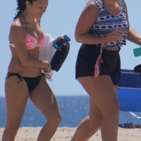 Sexy brunette girl in bikini with great tits and her friend aka the whale DSC09224.JPG