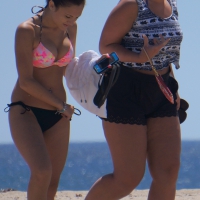 Sexy brunette girl in bikini with great tits and her friend aka the whale DSC09222.JPG