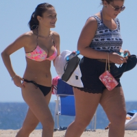 Sexy brunette girl in bikini with great tits and her friend aka the whale DSC09226.JPG