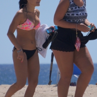 Sexy brunette girl in bikini with great tits and her friend aka the whale DSC09225.JPG