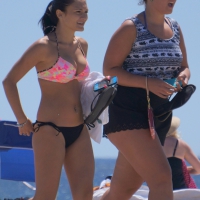 Sexy brunette girl in bikini with great tits and her friend aka the whale DSC09228.JPG