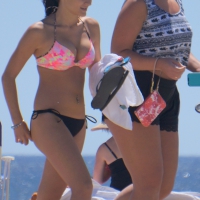 Sexy brunette girl in bikini with great tits and her friend aka the whale DSC09229.JPG