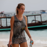 Braless girl in a tanktop walking the beach with her pokies out _MG_8656.jpg