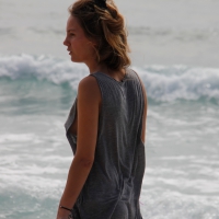 Braless girl in a tanktop walking the beach with her pokies out _MG_8639.jpg