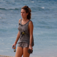 Braless girl in a tanktop walking the beach with her pokies out _MG_8613.jpg