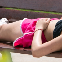 After a run a girl lies down and accidentally shows off a nipple DSC07457.jpg