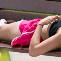 After a run a girl lies down and accidentally shows off a nipple DSC07458.jpg