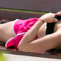After a run a girl lies down and accidentally shows off a nipple DSC07464.jpg