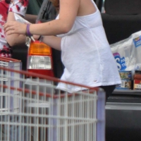 Attempted downblouse on a thick girl after shopping at Costco Costco_023.JPG