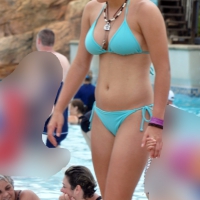 Cute girl with nice body in her teal bikini in Florida FL Rand _250.JPG