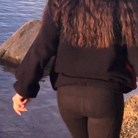 Various pics of step sister in her leggings and jeans Step sister in leggings and jeans