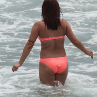 Thick girl in orange bikini playing on the beach 1_IMG_1946.JPG