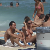 Topless girls on a beach in Barcelona 0009.jpg