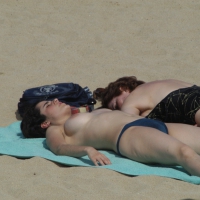Topless girls on a beach in Barcelona 0036.jpg