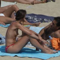 Topless girls on a beach in Barcelona 0041.jpg