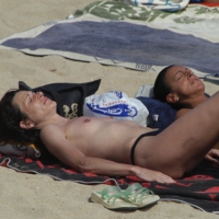 Topless girls on a beach in Barcelona 0134.jpg
