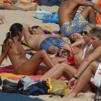 Topless girls on a beach in Barcelona 0156.jpg
