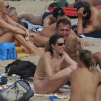Topless girls on a beach in Barcelona 0189.jpg