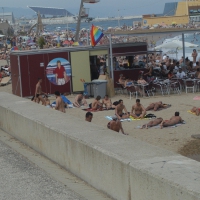 Topless girls on a beach in Barcelona 0187.jpg