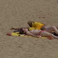 Topless girls on a beach in Barcelona 0006.jpg
