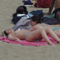 Topless girls on a beach in Barcelona 0017.jpg