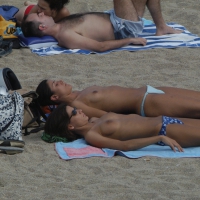 Topless girls on a beach in Barcelona 0015.jpg