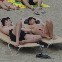 Topless girls on a beach in Barcelona 0016.jpg