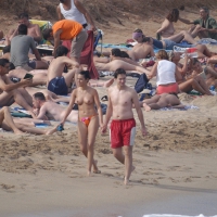 Topless girls on a beach in Barcelona 0086.jpg