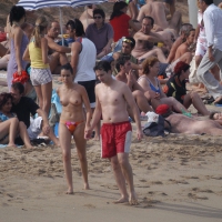 Topless girls on a beach in Barcelona 0088.jpg