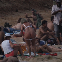 Topless girls on a beach in Barcelona 0090.jpg