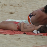 Topless girls on a beach in Barcelona 0111.jpg