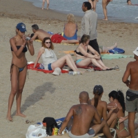 Topless girls on a beach in Barcelona 0194.jpg