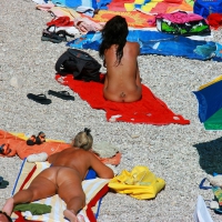 Ula FKK Sexy brunette on a nude beach topless, bottomless and with blue thong 0061.jpg