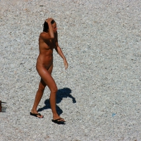 Ula FKK Sexy brunette on a nude beach topless, bottomless and with blue thong 0073.jpg
