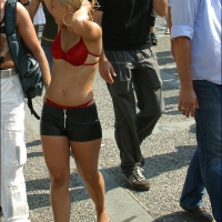 Sexy mature blonde in wet shorts and red bikini with thong sticking out nightshade160306GirlInWetShortsWearsARedThongToo1042-01.jpg