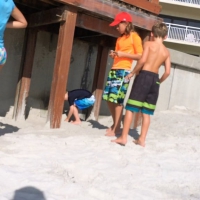 Skinny bikini teen on the beach in a blue top 44492411NqV.jpg