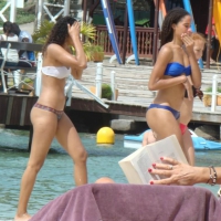 Amazing ebony ass in blue bikini with other sexy friends in bikinis 45416494vMX.jpg