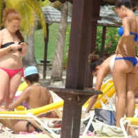 Amazing ebony ass in blue bikini with other sexy friends in bikinis 45416551Lhj.jpg