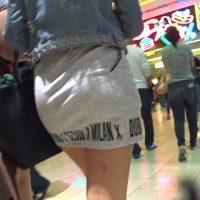 Teen in grey short skirt