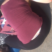 Cute girl with see thru leggings showing her thong and nice ass See thru leggings with thong