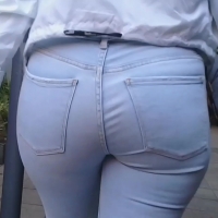 Latina ass in light jeans