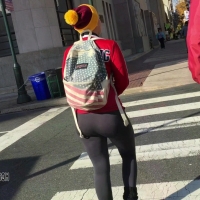 Polka dot thong under leggings