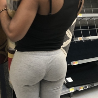 Ebony ass in grey joggers