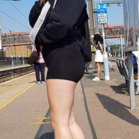 Hottie in biker shorts