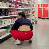 Hottie in red leggings