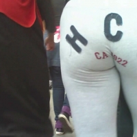 Candid booty in leggings