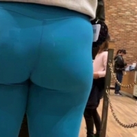 Nice ass in blue leggings