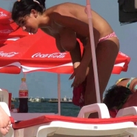 Topless beach big tits